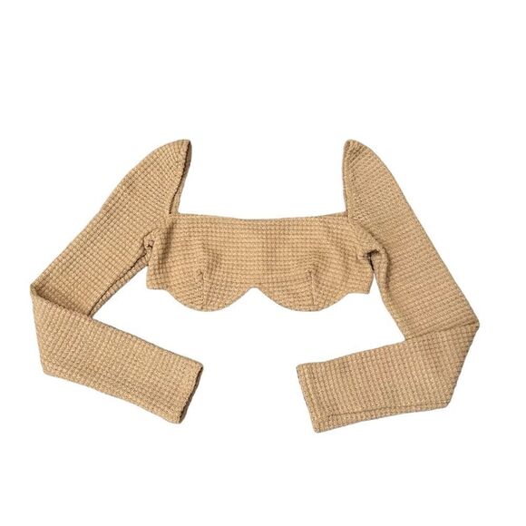Boho Cropped Long Sleeve Top - Picture 1 of 4
